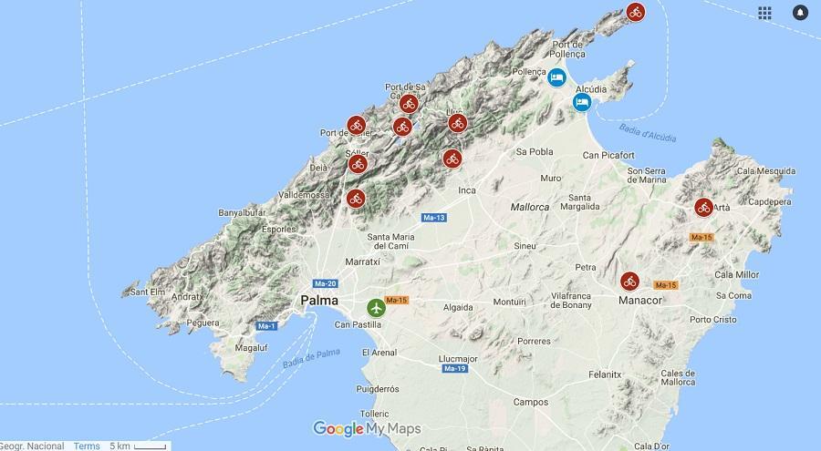 Map of Mallorca Triathlon Training